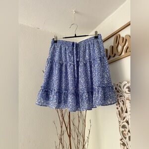 Sienna Sky A-Line Blue Floral Skirt